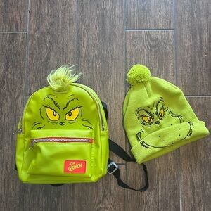 The Grinch Kids Backpack and Beanie Set - Lime Green
